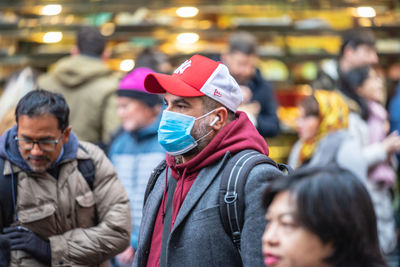 Portrait of people standing outdoors