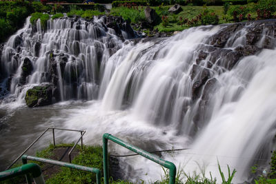 Scenic view of waterfall in forest