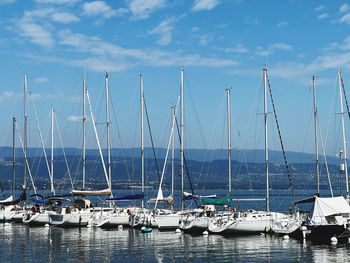 Boats in harbor