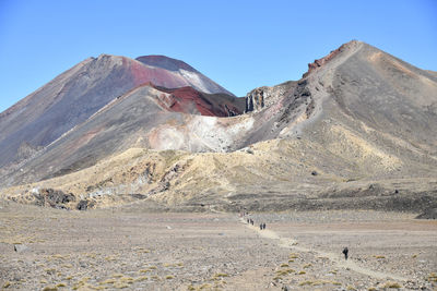 Scenic view of mountains against clear sky