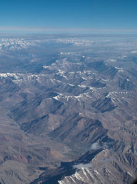 Aerial view of dramatic landscape