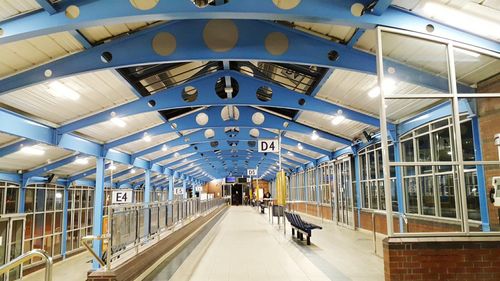 Interior of illuminated underground walkway