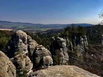 Scenic view of landscape against clear sky