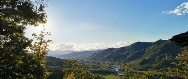 Scenic view of mountains against sky