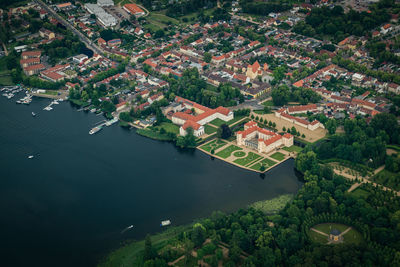 High angle view of city