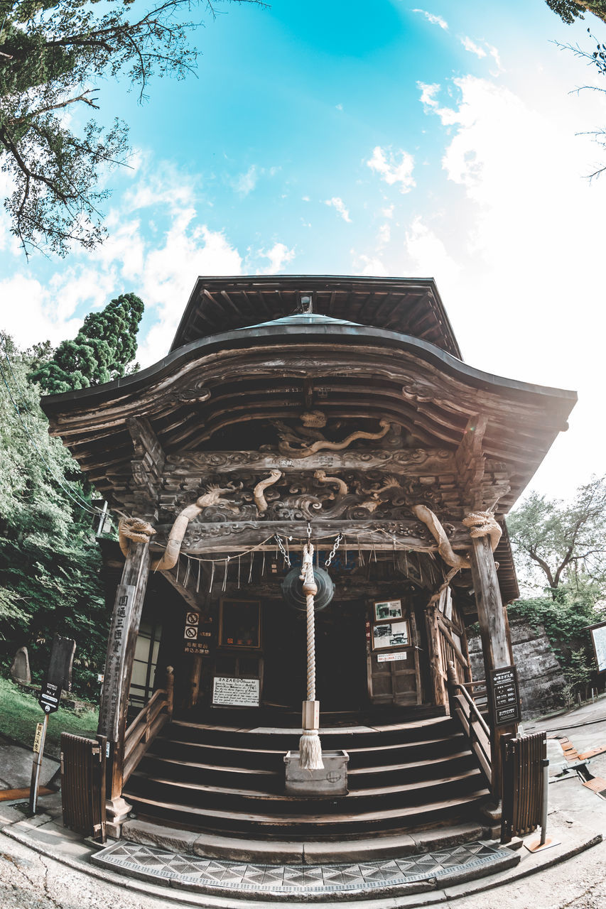 architecture, built structure, sky, tree, religion, nature, temple - building, building exterior, history, temple, staircase, building, belief, the past, plant, travel destinations, no people, day, spirituality, outdoors, travel, cloud, place of worship, landmark, tourism, shrine, tradition, sunlight