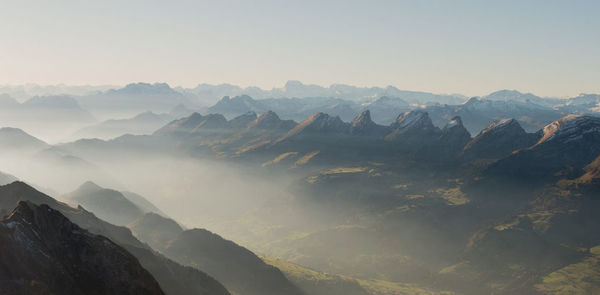 Scenic view of mountains against sky