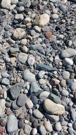 Full frame shot of pebbles on beach