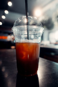 Close-up of drink on table