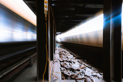 Train at railroad station platform