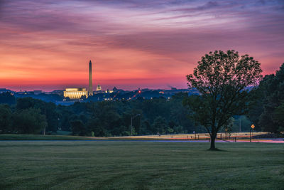 View from the netherlands carillon of the trifecta of monuments in washington dc.