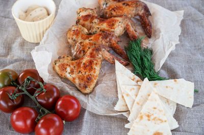 Close-up of food on table