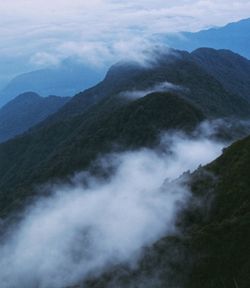 High angle view of volcanic mountain