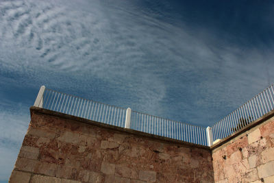 Low angle view of swimming pool against sky