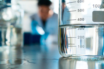 Close-up of water on table