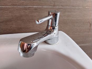 Close-up of faucet in sink