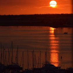 Scenic view of sea at sunset