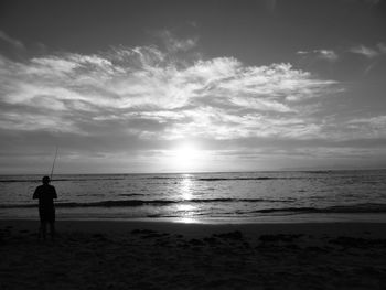 Scenic view of sea at sunset