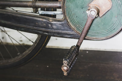 Cropped bicycle parked footpath