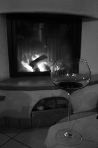 Close-up of wine glass on table