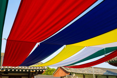 Multi colored hot air balloon