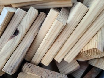 Full frame shot of wooden logs
