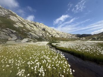 Scenic view of mountains against sky