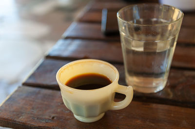 Close-up of coffee on table