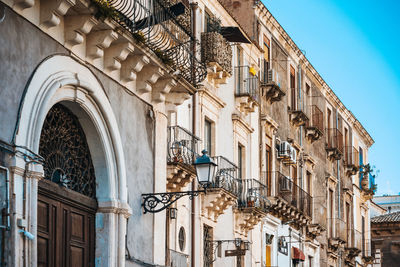 Low angle view of buildings in city