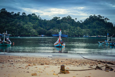 Scenic view of beach against sky