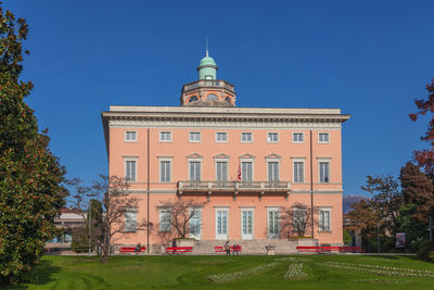 View of villa ciani, in the botanical ciani park of lugano town