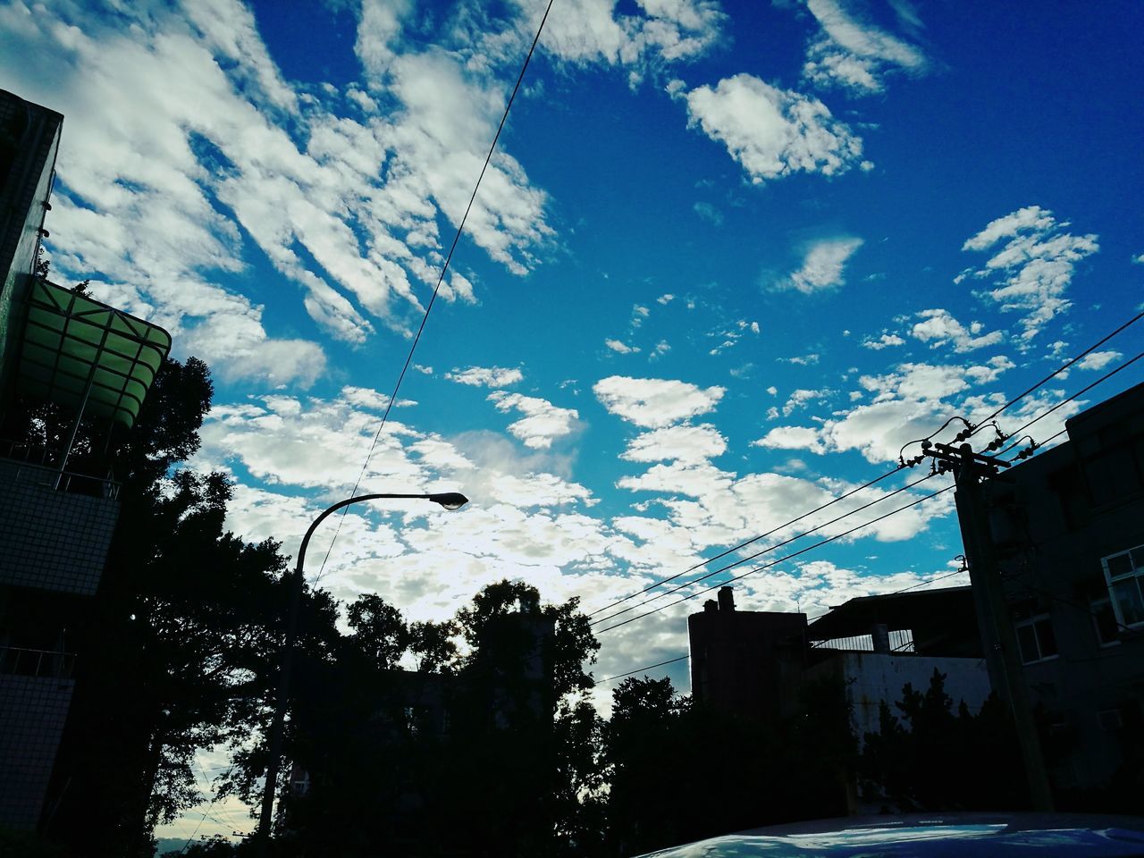 sky, low angle view, no people, built structure, silhouette, cloud - sky, building exterior, outdoors, city, architecture, tree, nature, skyscraper, day