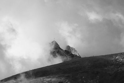 Low angle view of mountain against sky