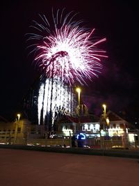 Low angle view of firework display