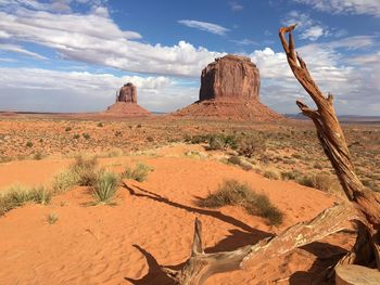 Scenic view of desert against sky