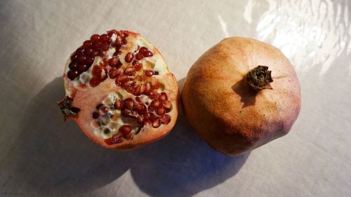 High angle view of fruits on table