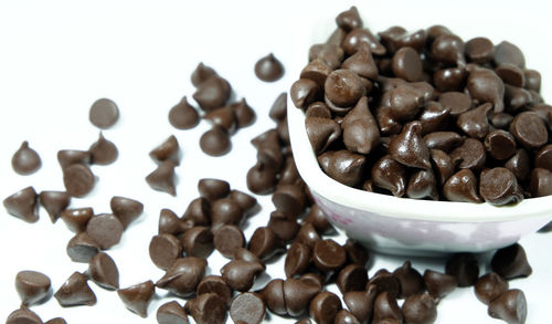 High angle view of coffee beans on table