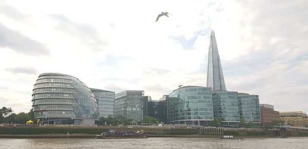 Modern buildings against sky in city