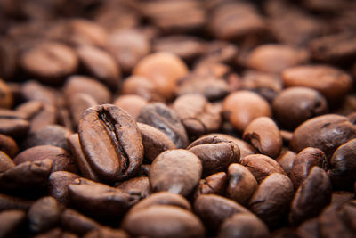 Full frame shot of roasted coffee beans