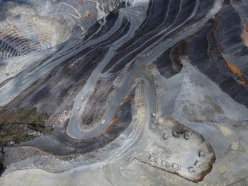 High angle view of rock formations