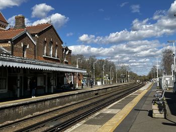 Train on railroad station
