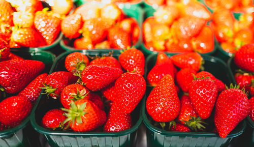 Full frame shot of strawberries