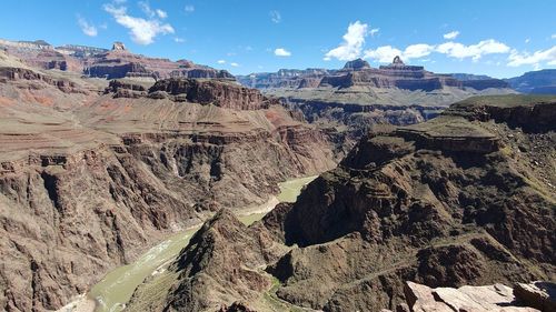 Panoramic view of rocky mountains against sky