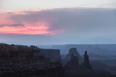 Rock formations at sunset
