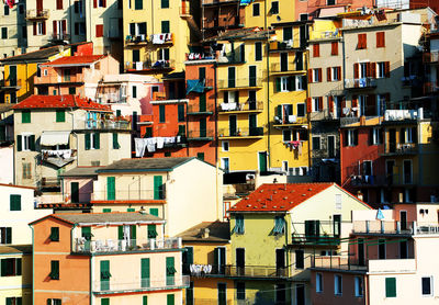 Full frame shot of houses in manarola