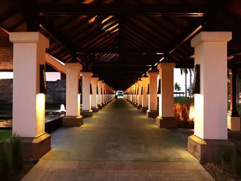 View of illuminated corridor