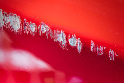 Full frame shot of icicles on wall