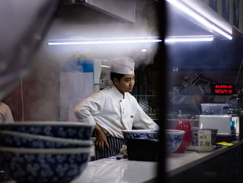 Man working at restaurant