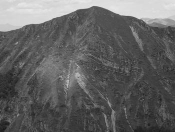 Scenic view of mountain range against sky