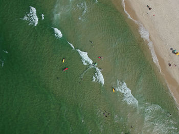 Directly above view of beach on sunny day